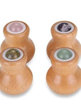 Jade Massage Roller Ball Natural Stone Massager Wooden