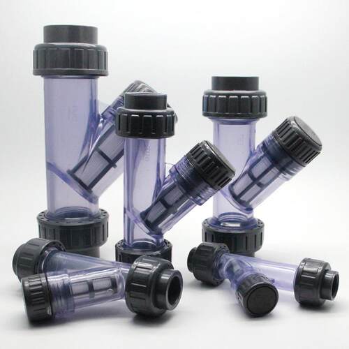 PVCU过滤器Y型塑料透明过滤器管道过滤器DN15 20 25 32 40 50 63