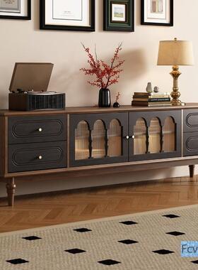 式复古式实电视柜茶几组合客厅家用小户型收纳储物法CF135木柜子