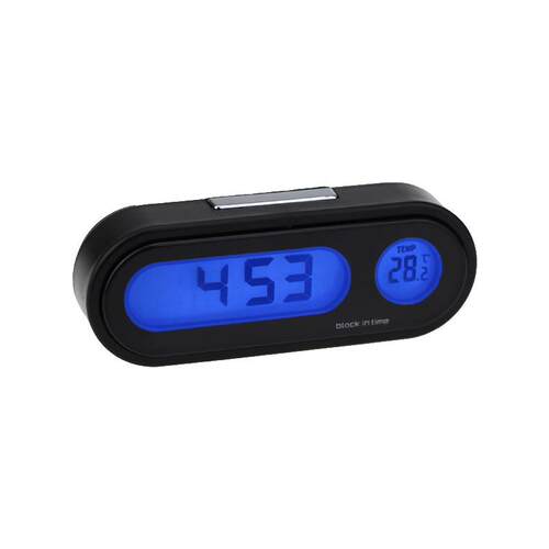 车载电子钟温度计 K02夜光温度计 蓝LED温度计时间表汽车内饰用品