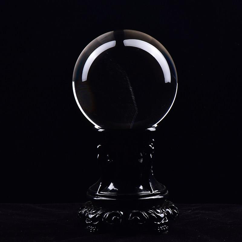 纯天然水晶球摆件巴西白水晶球天然原石手工打磨风水能量球家居