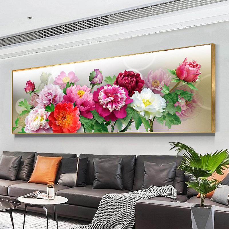 网红中式装客厅饰画牡丹花开富贵沙发背景壁画卧室挂画国画办公墙,家居饰品,现代装饰画,淘宝优惠券,粉丝福利购,淘宝优惠卷