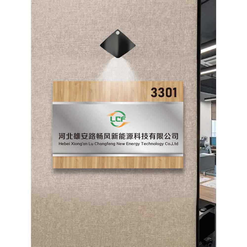 可更换公司名牌企业门牌园区办公室标识牌木纹公司牌房间号提示牌