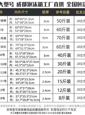 加厚泡沫箱快递专用商用摆摊冷藏保温种菜箱生鲜水果包装大号箱子