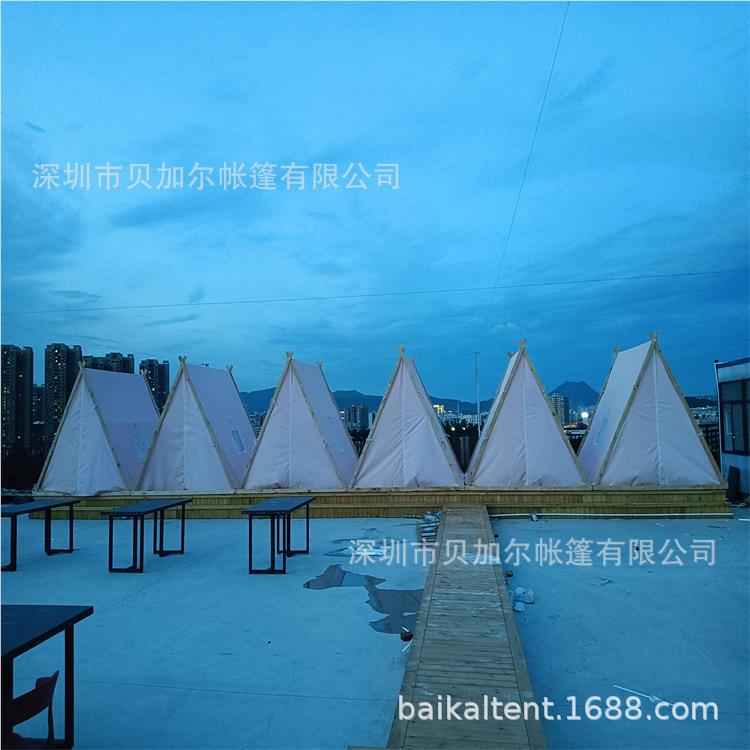 民宿用帐印安三角篷BKL-089网弟红厅防水火锅店用松木架木结构餐