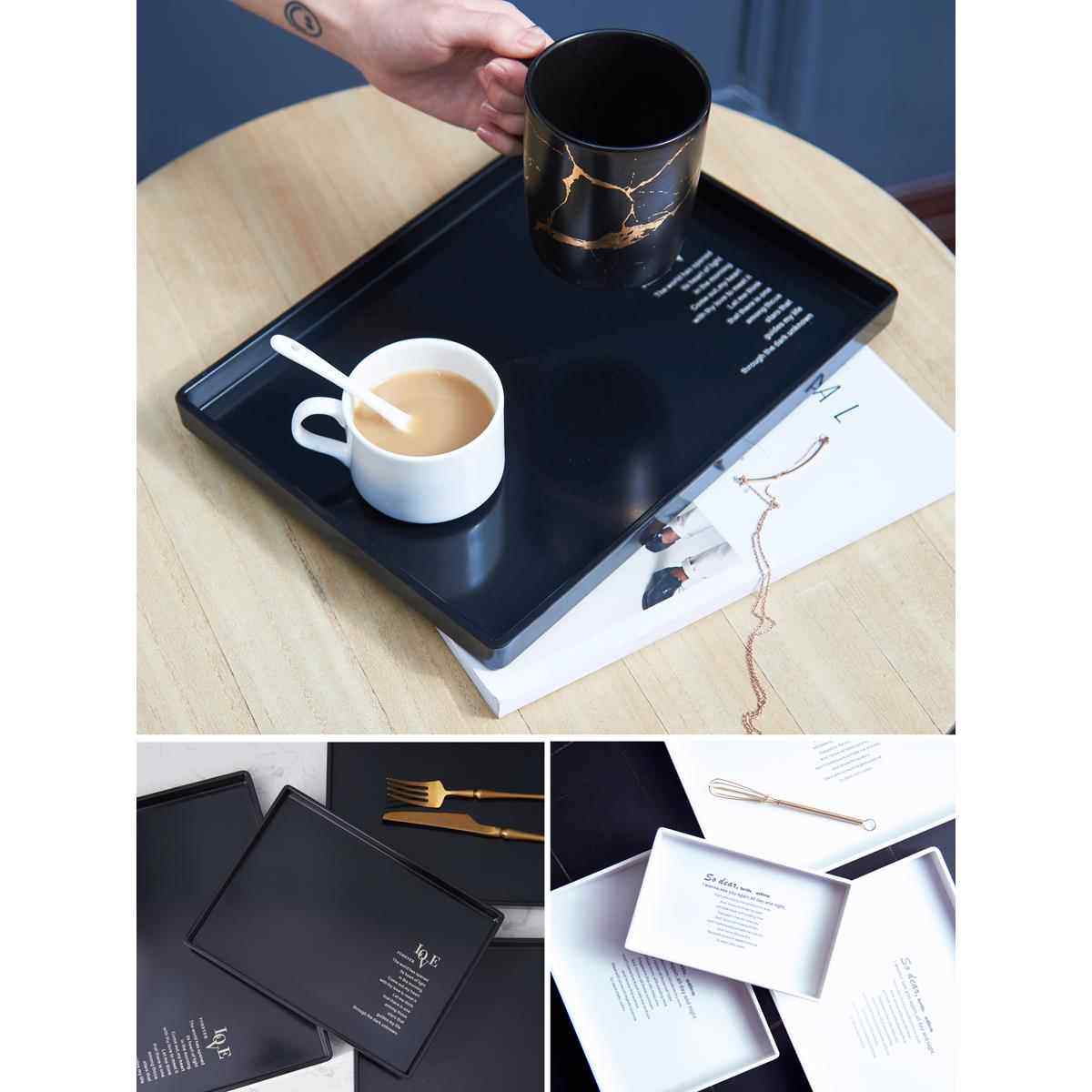 茶杯塑料托盘酒店客房家用杯子长方形专用茶水盘黑色商用水杯茶盘,餐饮具,盘,淘宝优惠券,粉丝福利购,淘宝优惠卷