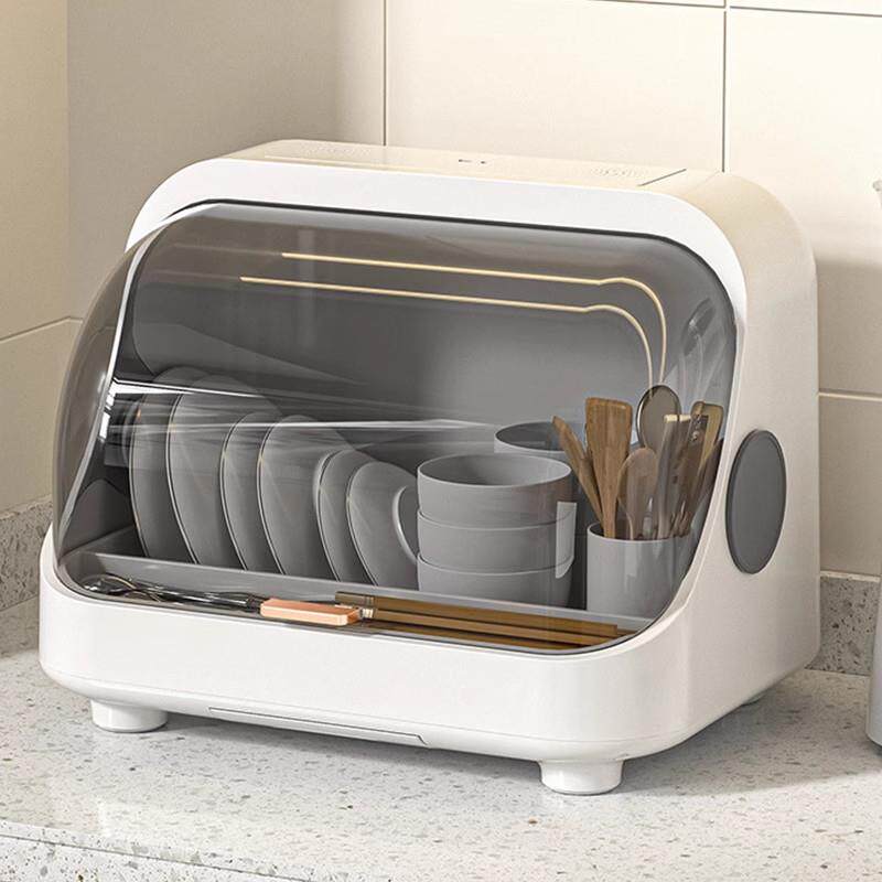 中式工艺消毒碗碟收纳架家用厨房碗筷盘碗柜多功能型带盖沥水餐具