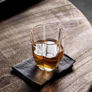 高端茶海耐热花瓣公杯 加厚玻璃茶具梅花公道杯玻璃分茶器手工日式