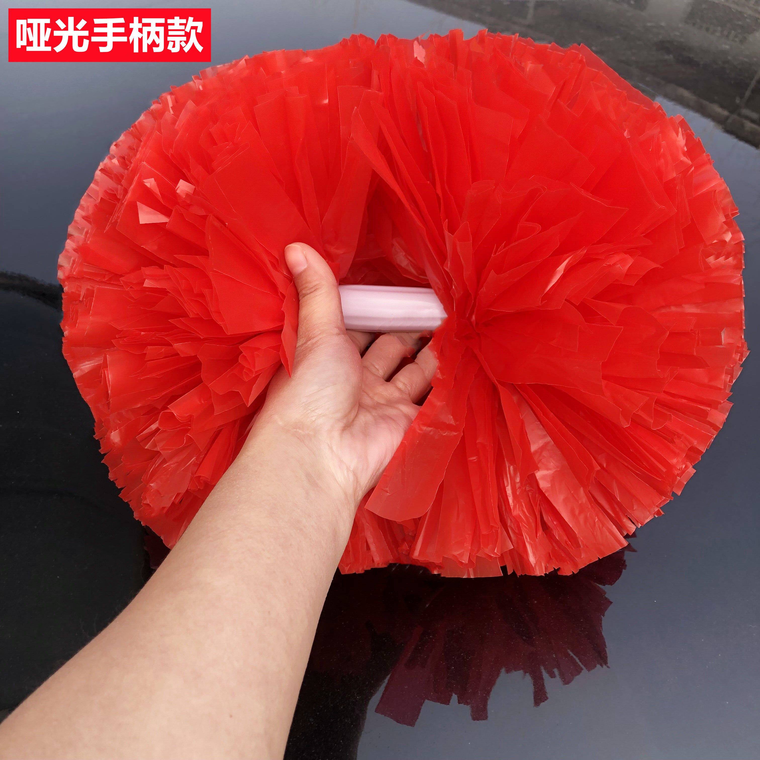 儿童啦啦队手柄花球哑光操课间操小学生幼儿手拿花运动会舞蹈手花 - 实物图