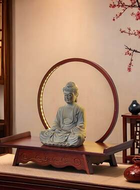 佛龛小型观音佛像供座台迷你小佛台桌面财神爷底座神位托 托架香