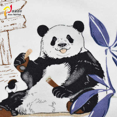 凯诺精梳紧密赛络纺竹棉印花双面棉毛布家居服睡袋竹棉针织面料