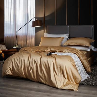 高档类100支素色全棉件套四双股贡缎纯A被套纯棉色床笠枕套可私人