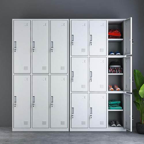 钢制更衣柜门4门XS1236员工铁皮带储物柜锁健身室房存包柜浴换衣