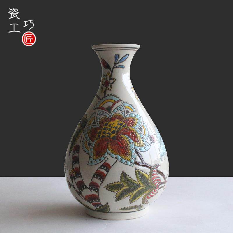欧式复古装饰品摆件陶瓷花盆花艺花器餐桌花瓶客厅摆设工艺品创意