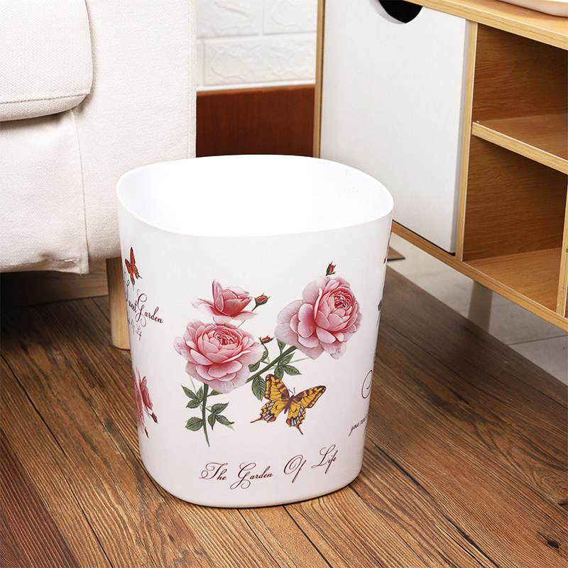 运隆欧式密胺塑料垃圾桶大号无盖创意时尚家用客厅方形圆形高颜值