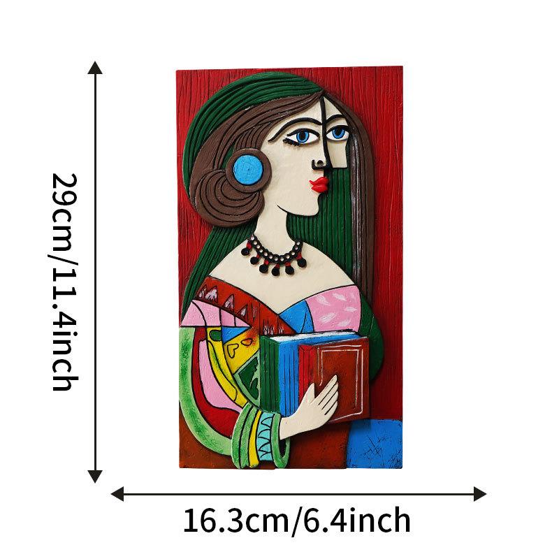 现货树脂抽象人脸装饰画客厅酒吧咖啡馆复古艺术挂画创意墙饰