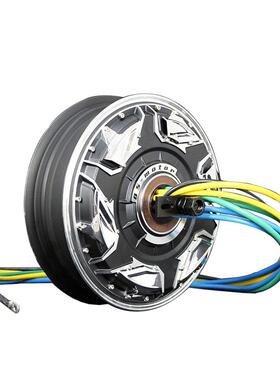 QSMOTOR12寸五代6000W瓦片45H碟刹七线18轴48V-96V电摩电机
