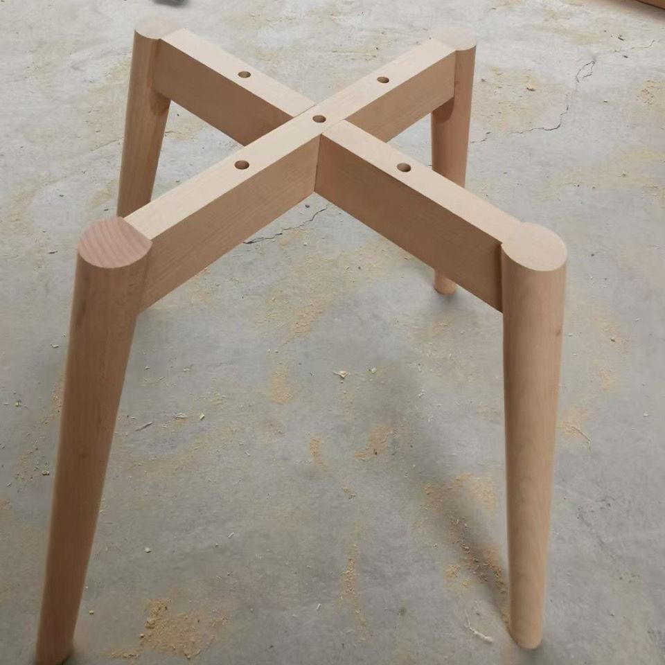 圆木腿交叉腿椅子桌子腿木脚实木家具木制品木支架腿落地支撑腿