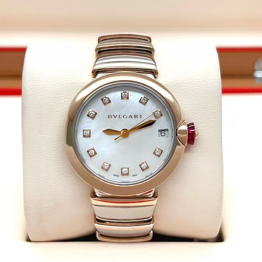 公价9.5万】98新宝格丽18K玫瑰金102198自动机械女士手表33mm正品