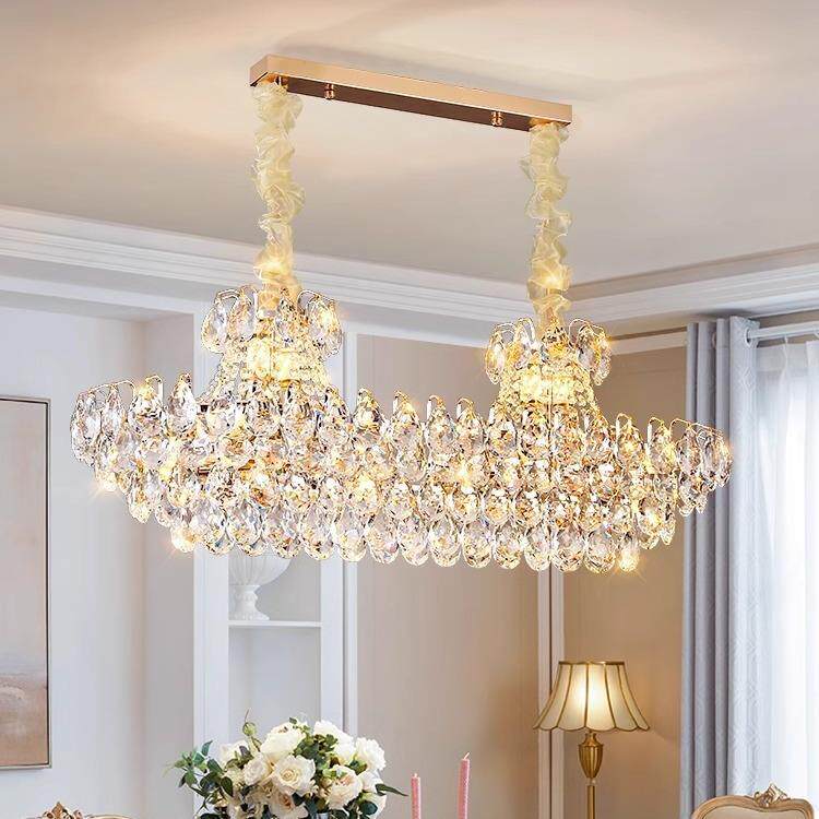 跨境轻奢水晶吊灯客厅灯具后现代法欧式豪华大气别墅大堂新款餐厅
