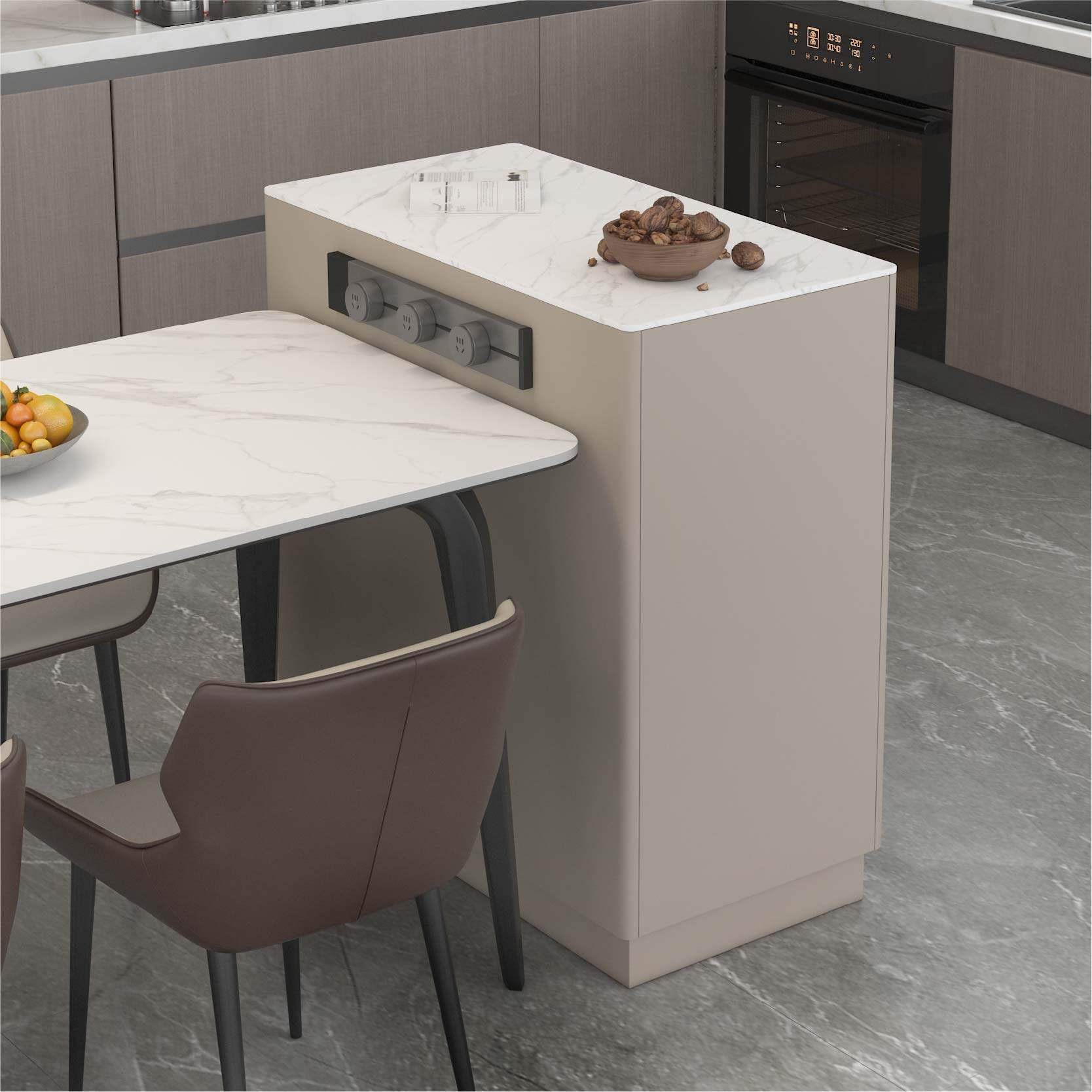 可移动岩板实木中岛台餐桌现代简约餐柜岛台柜靠墙一体可定制,住宅家具,餐边柜,淘宝优惠券,粉丝福利购,淘宝优惠卷