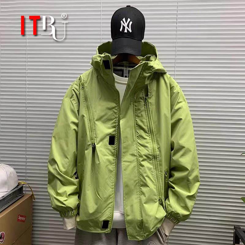 潮牌冲锋衣外套男士春秋季2025新款户外防水拉炼工装夹克男款冬装