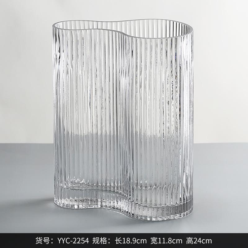 器摆件水培插花瓶装饰品玻璃家居透明小花软风西ins 家居北欧博