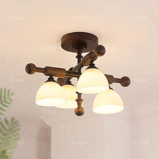 法式 复古卧室吸顶灯中古侘寂风主卧实木餐厅书房衣帽间客厅设计师