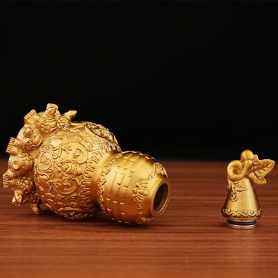 黄厂家黄天医面八卦九龟铜葫芦家居办公室UNR桌装铜礼饰品摆件