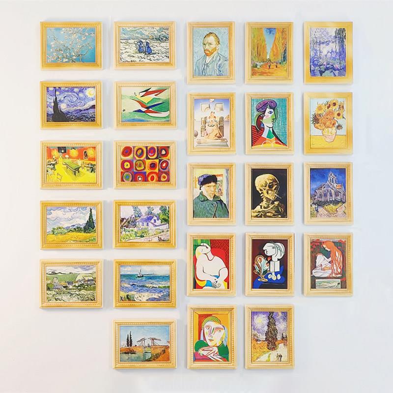 著名画家梵高毕加索创意立体油画相框装饰 时尚家居收藏纪念礼物