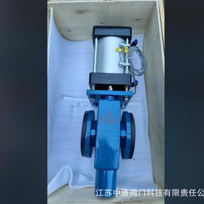 GJ641X-16C气动碳钢法兰管夹阀 活塞式气缸 可配三联件 开关型图片