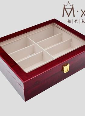现货墨000028木8质格眼镜盒高档太阳镜展示盒盒镜收纳眼镜展示架