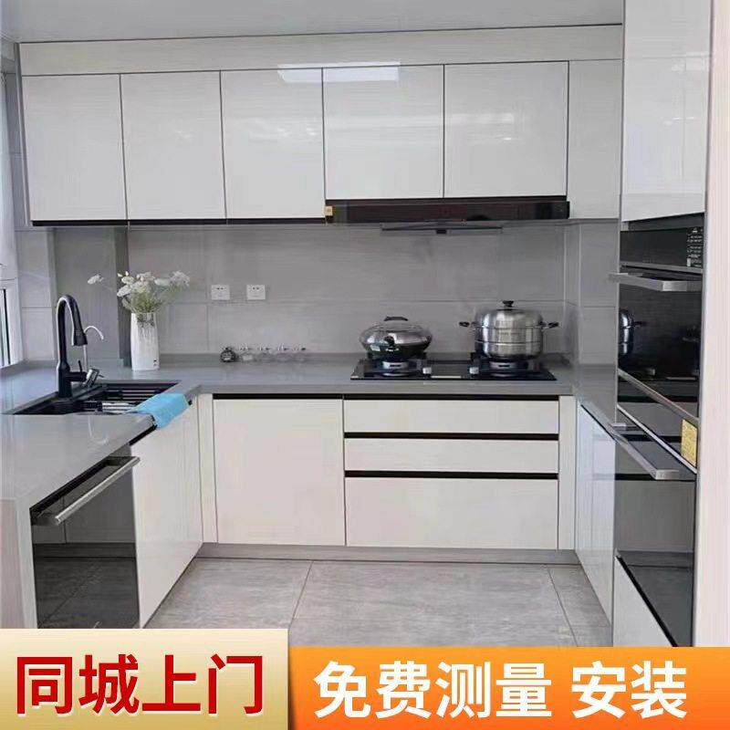 杭州绍兴整体整体橱柜定制现代简约型厨房衣柜柜门石英石台面全屋