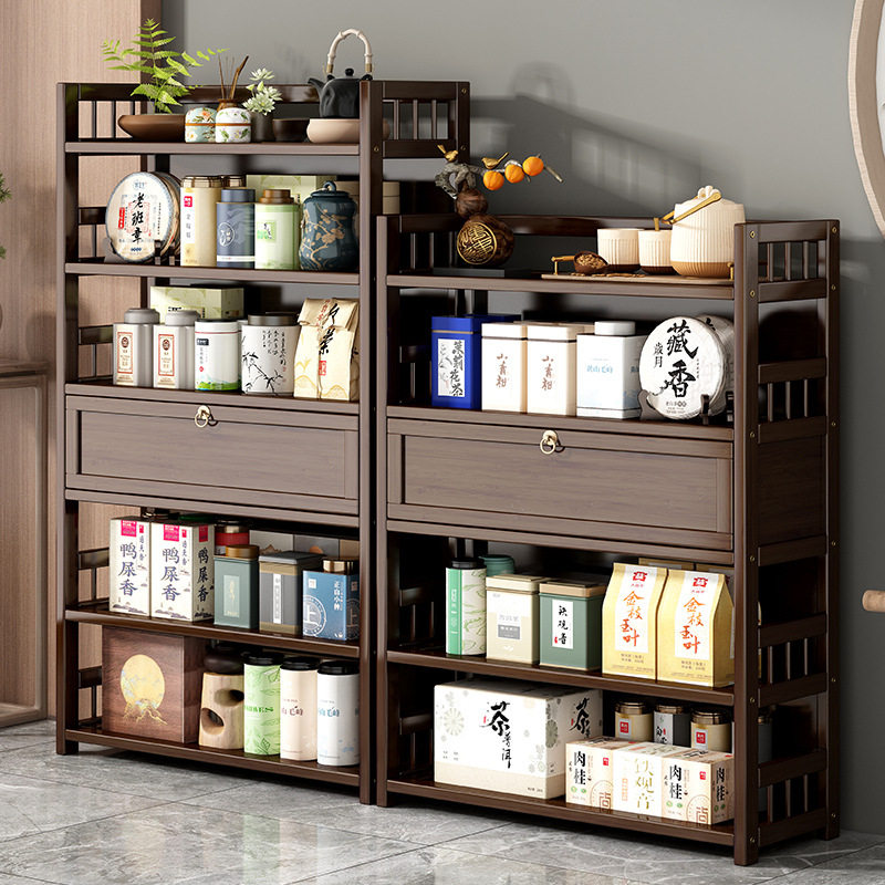 小型博古架中式茶柜置物架茶室氛围布置非实木多层茶叶茶具收纳柜,住宅家具,多宝格/博古架,淘宝优惠券,粉丝福利购,淘宝优惠卷