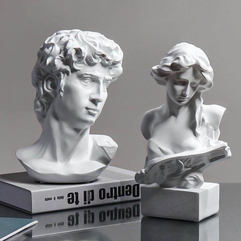 欧式琴女人物雕像树脂摆件客厅美术室画作素描艺术文艺软装装饰品