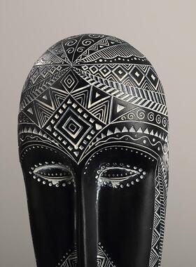 抽象复古非洲风情人脸摆件雕塑创意人物艺术品树脂家居软装饰品