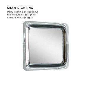 摩登时尚 设计师酒店客厅创意不锈钢方糖镜壁挂镜穿衣镜落地全身镜