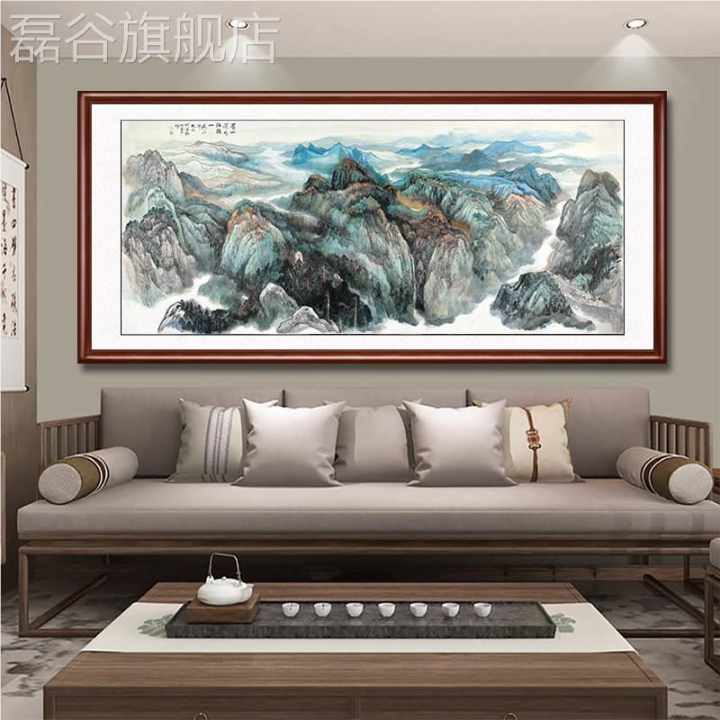 网红日照金山画挂中客式厅新发背景沙气装饰墙画风景靠山壁画大办