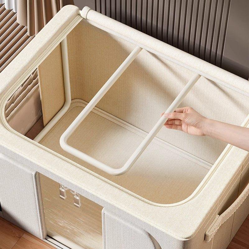 日本天山棉麻收纳箱装衣服衣物被子衣柜收纳整理箱布艺家用百纳箱