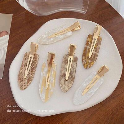 4pcs Simple Mixed Color Hair Clips Side No Trace Bangs Duckb