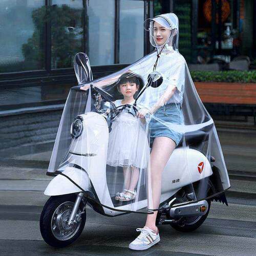 雨衣电动车双人母子女2026亲子防暴雨摩托车专用透明雨披防水