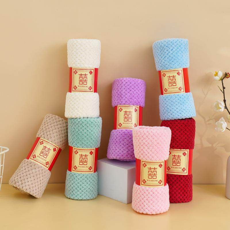 伴手礼毛巾喜铺回礼寿宴送礼毛巾珊瑚绒毛巾红色加厚喜字方巾,节庆用品/礼品,伴手礼,淘宝优惠券,粉丝福利购,淘宝优惠卷