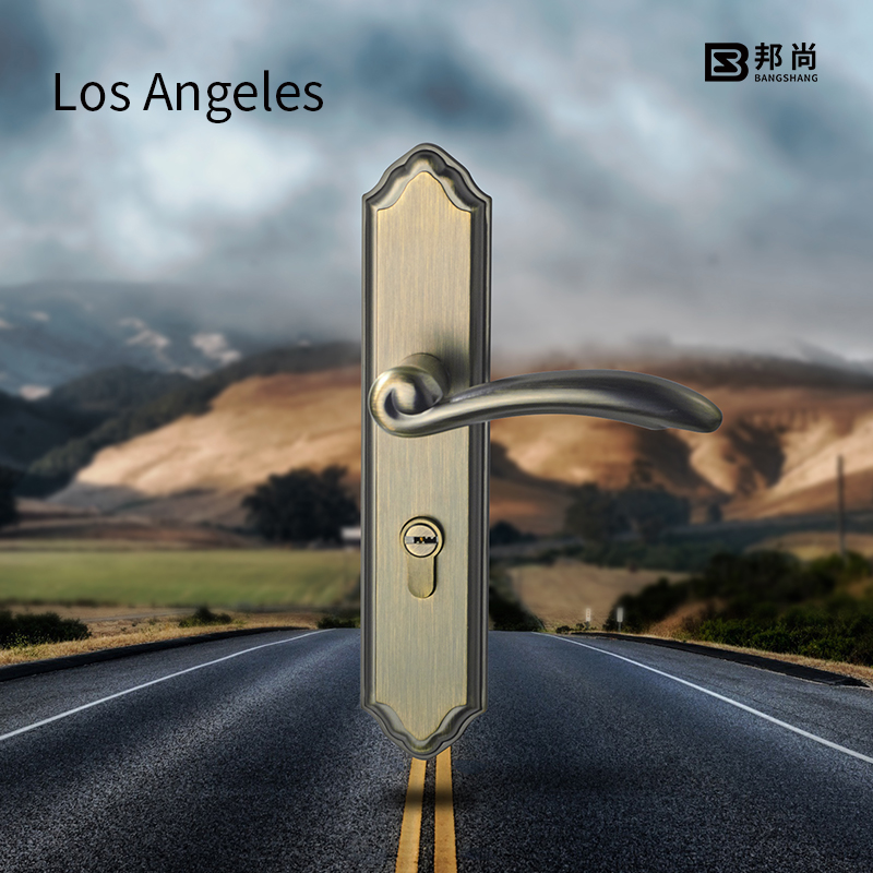 意大利邦尚美式门锁室内卧室房门锁黑色卫生间欧式门把手静音锁具