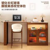 吧台柜餐桌一体缩家用可伸吧台木实隔断柜985小户型厅靠客墙边展