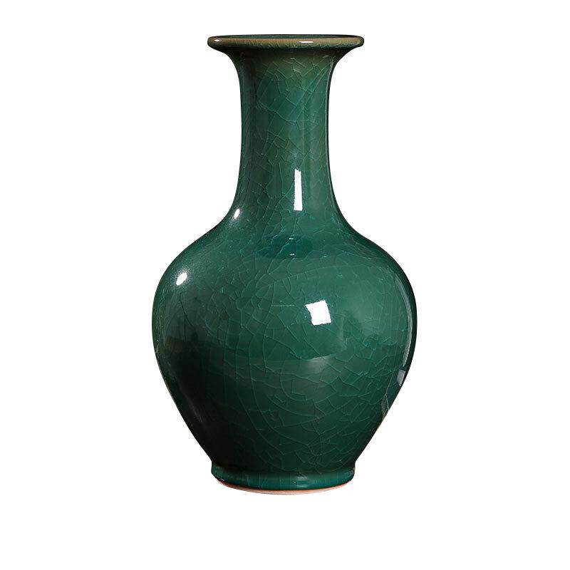 景德镇玉冰片花瓶电视柜瓷器中式仿古工艺装饰品家居办公摆件赏瓶