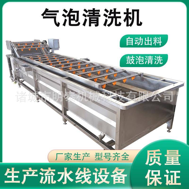 中药材鼓泡清洗机 罗布麻清洗风干线 裙带菜海白菜果蔬气泡清洗机