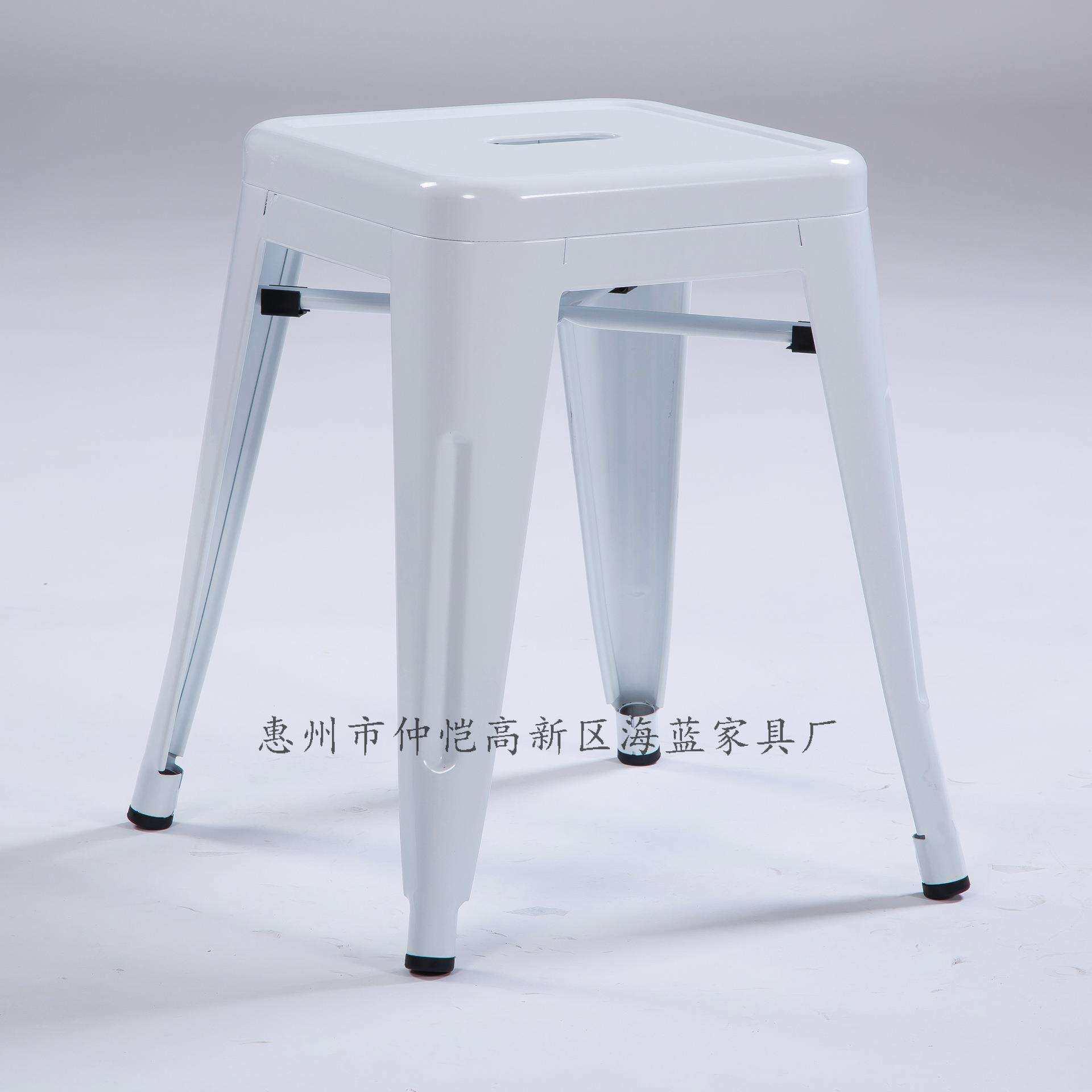欧式铁皮餐椅等位凳凳子金属椅子户外铁艺复古工业铁皮椅厂家