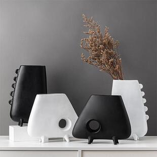 现代北欧几何树脂花瓶花器意式极简轻奢软装样板间售楼部家居饰品