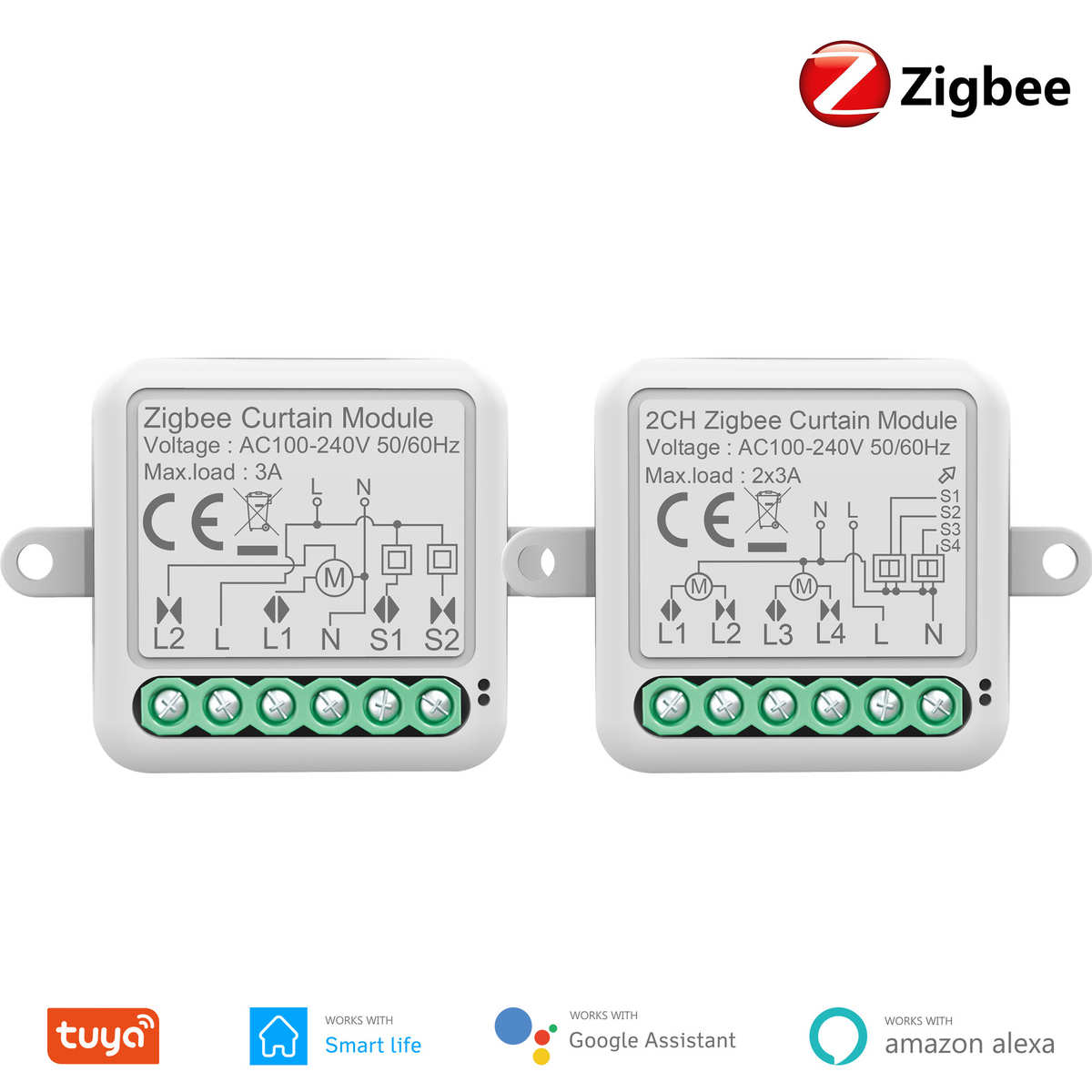 涂鸦智能zigbee窗帘开关通断器智能无线开关窗帘开关断路器装置