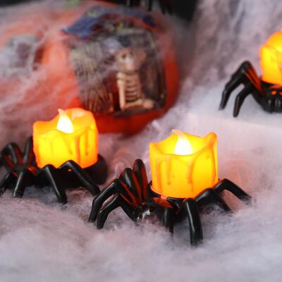 2pcs Halloween jack-o lantern LED candle light night Props